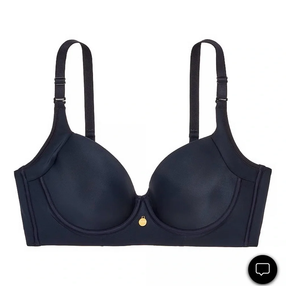 Leonisa Back Smoothing Full Coverage Black Bra Size 34B - Picture 2 of 12